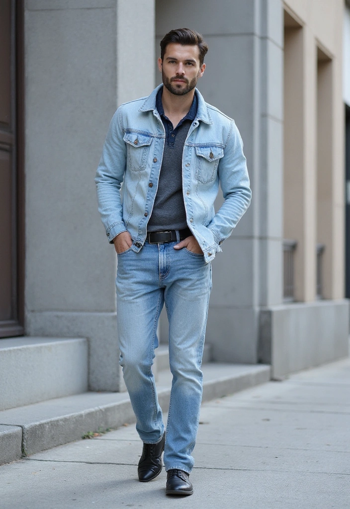 21 Denim Jackets for Men in 2025 That Are Making a Comeback! - 7. Double Denim Looks