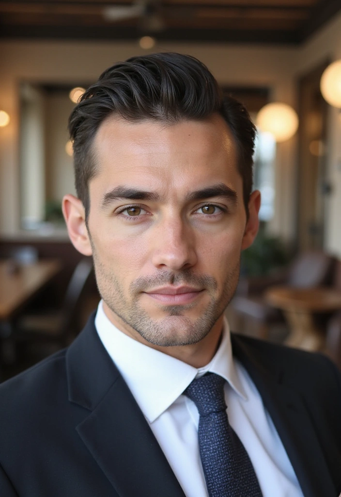 22 Slicked-Back Hairstyles For Men - 5. Side Parted Slick Back