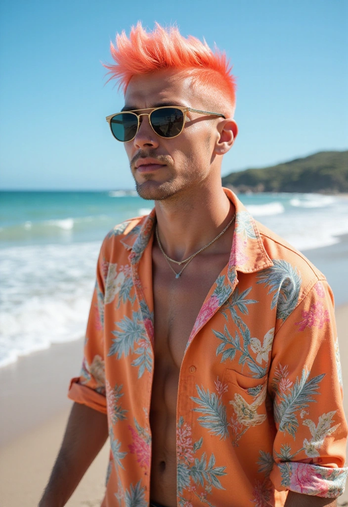 21 Hair Colors for Men to Look Stylish and Trendy Now - 13. Bright Coral