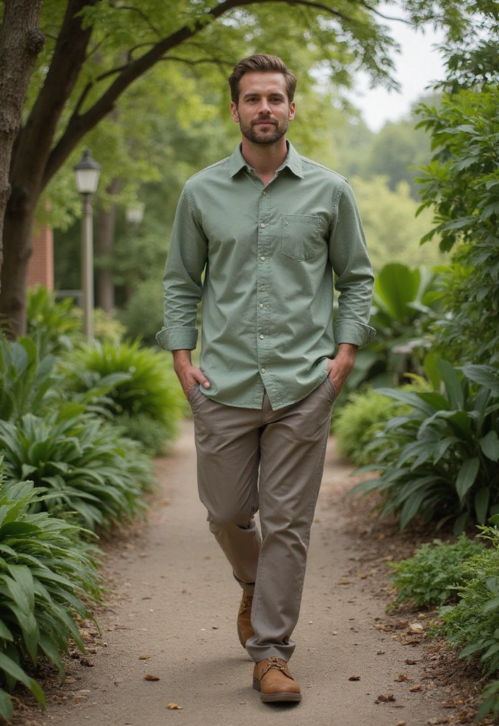 21 Best Color Combinations for Men's Clothing - 18. Sage Green and Taupe
