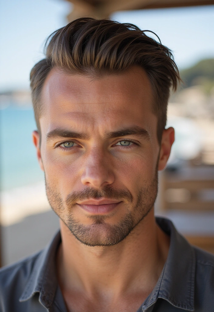 22 Slicked-Back Hairstyles For Men - 11. Slicked Back with Highlights