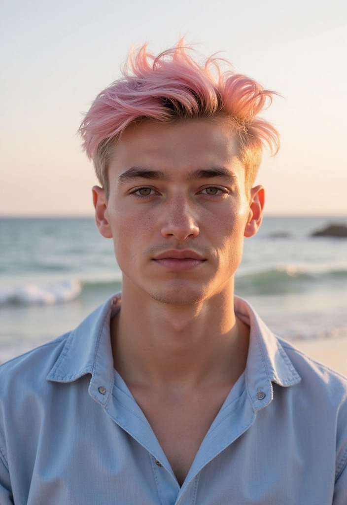 21 Hair Colors for Men to Look Stylish and Trendy Now - 6. Pastel Pink