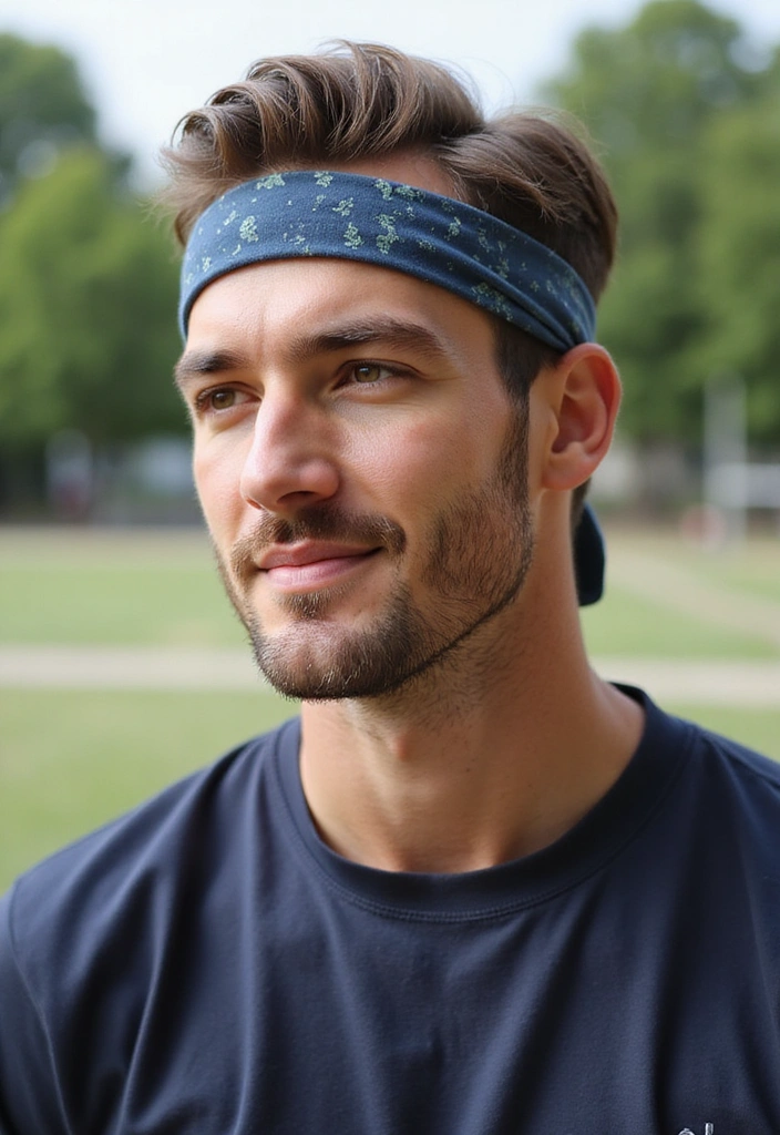 22 Slicked-Back Hairstyles For Men - 21. Casual Slicked Back with a Headband