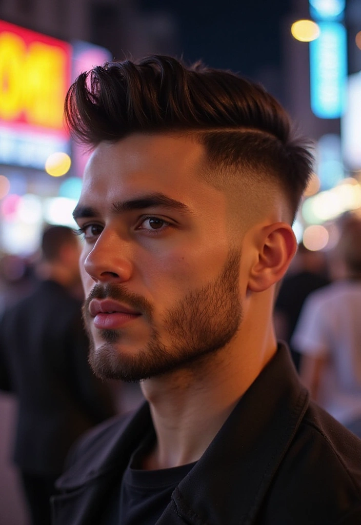 22 Slicked-Back Hairstyles For Men - 8. High Fade Slick Back