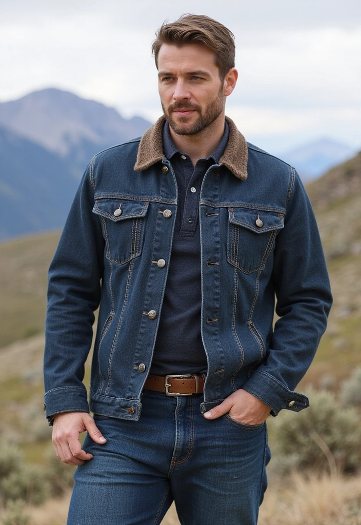 21 Denim Jackets for Men in 2025 That Are Making a Comeback! - 13. Modern Western Denim Jackets