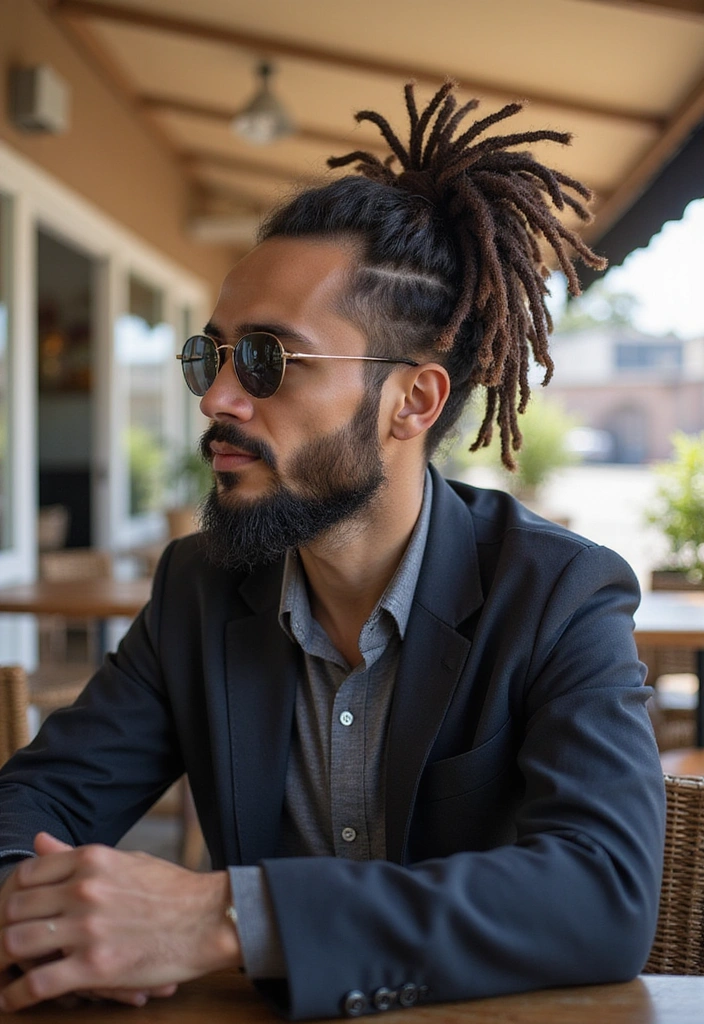 21 Best Dreadlocks Styles for Men: Different Types of Dreads - 11. Half-Up Dreadlocks
