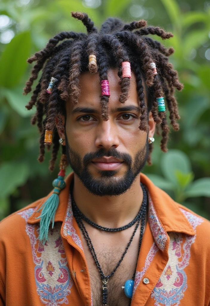 20 Twist Hairstyles For Men - 12. Twists with Accessories