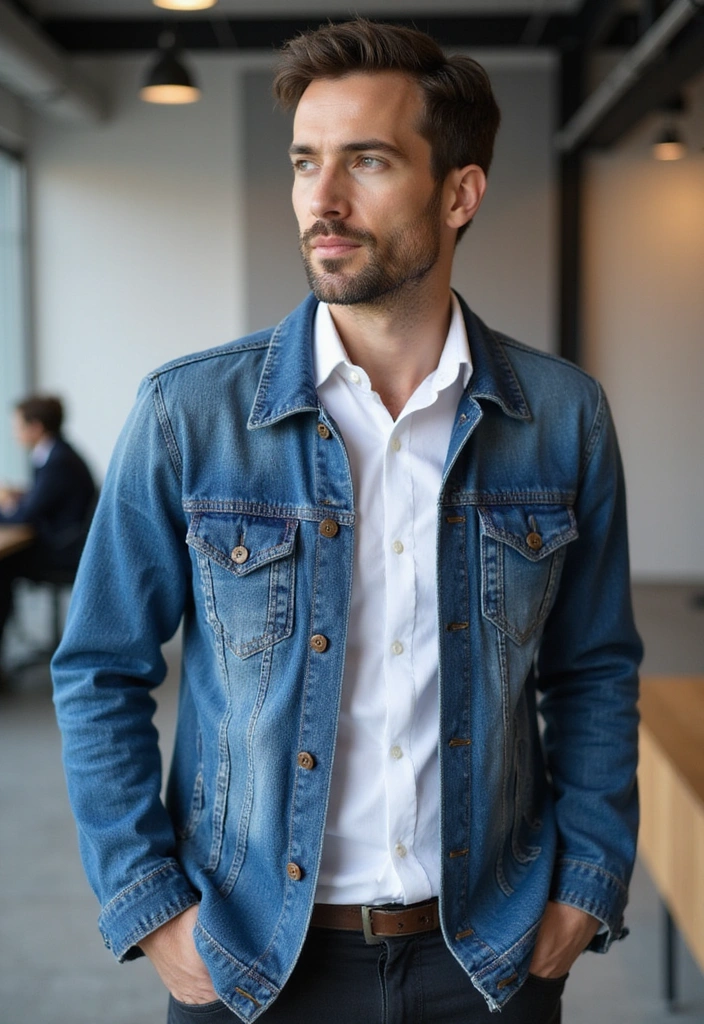 21 Denim Jackets for Men in 2025 That Are Making a Comeback! - 11. Tailored Denim Jackets