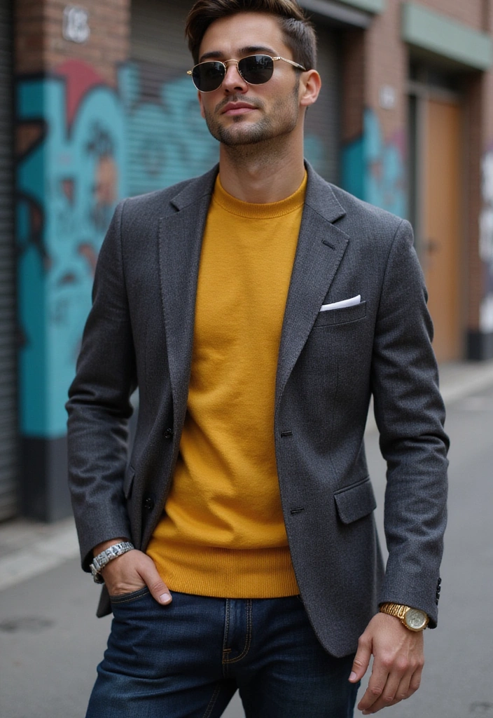 21 Best Color Combinations for Men's Clothing - 6. Charcoal and Mustard