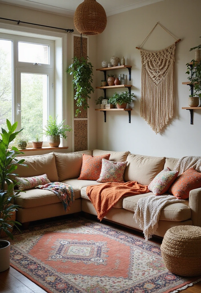 21 Baddie Living Room Ideas That'll Make You Want to Redecorate ASAP! - 2. Cozy Boho Vibes