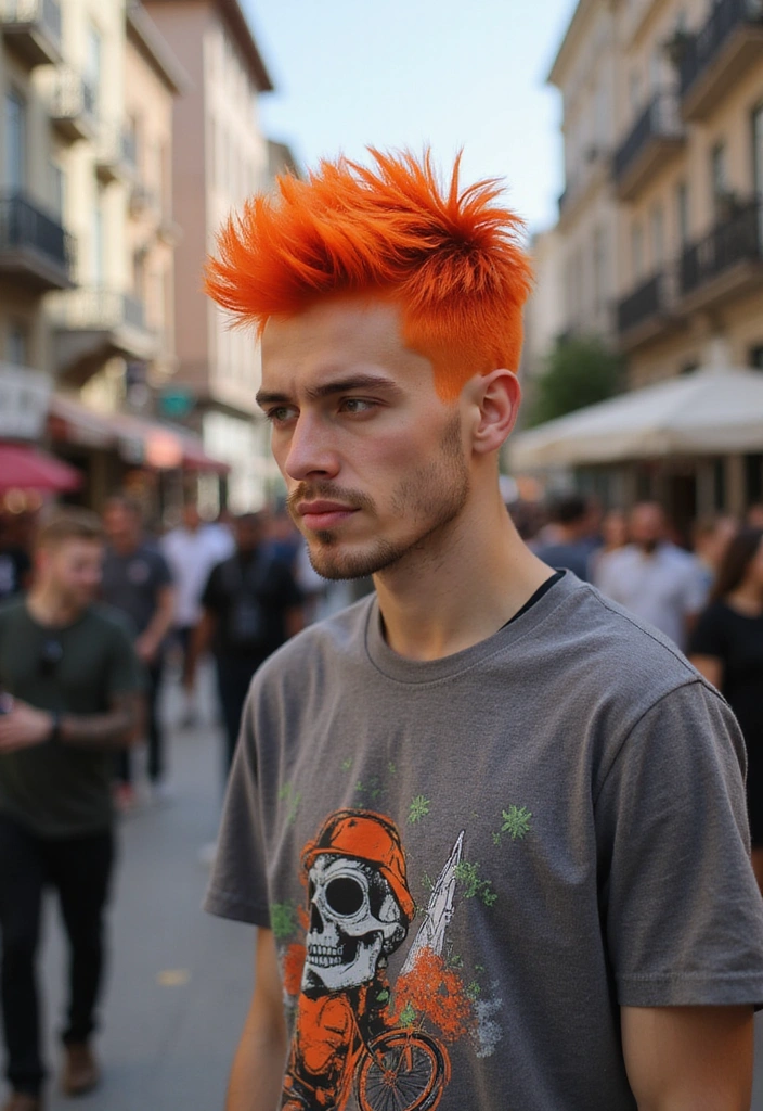 21 Hair Colors for Men to Look Stylish and Trendy Now - 17. Vibrant Orange