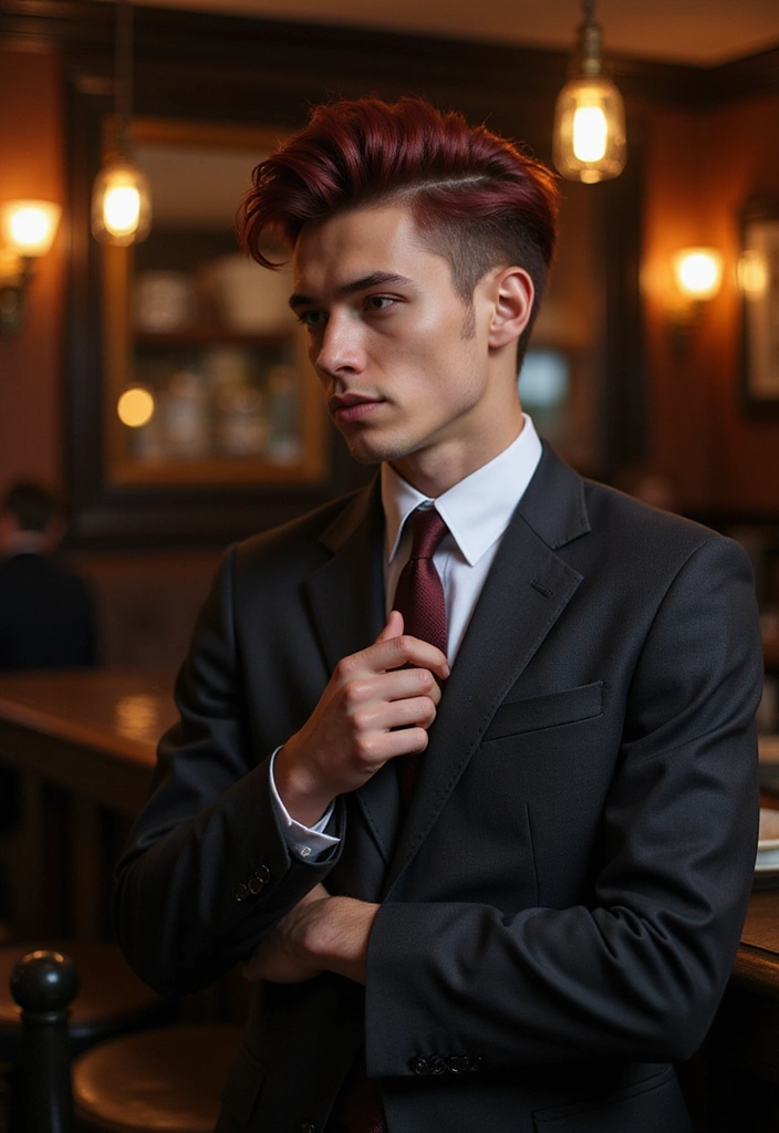 21 Hair Colors for Men to Look Stylish and Trendy Now - 3. Rich Burgundy