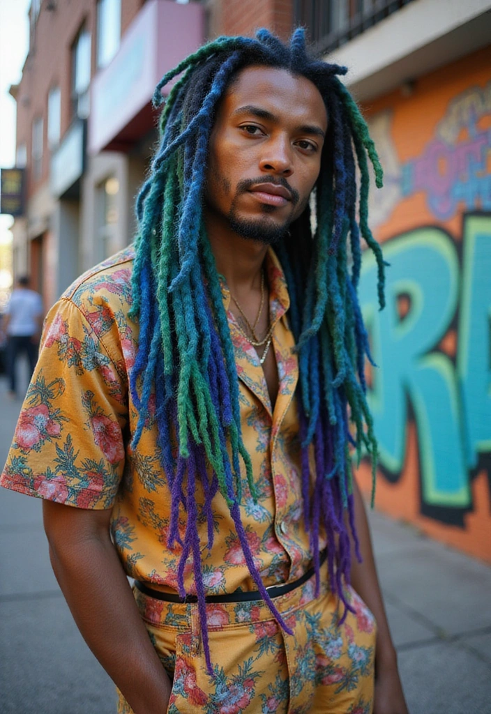 21 Best Dreadlocks Styles for Men: Different Types of Dreads - 10. Colorful Dreadlocks