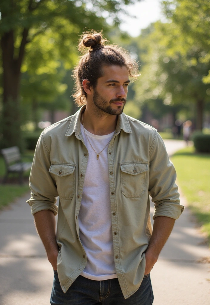 21 Korean Hairstyles for Men: Stylish Looks to Elevate Your Game - 3. The Messy Top Knot