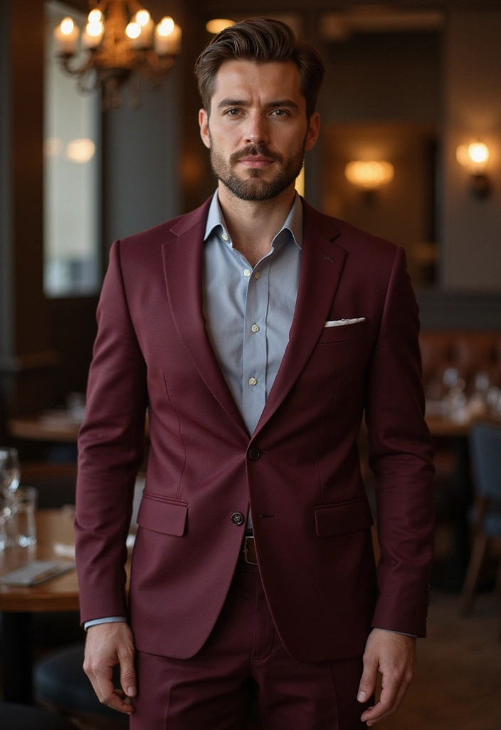 21 Best Color Combinations for Men's Clothing - 3. Burgundy and Grey
