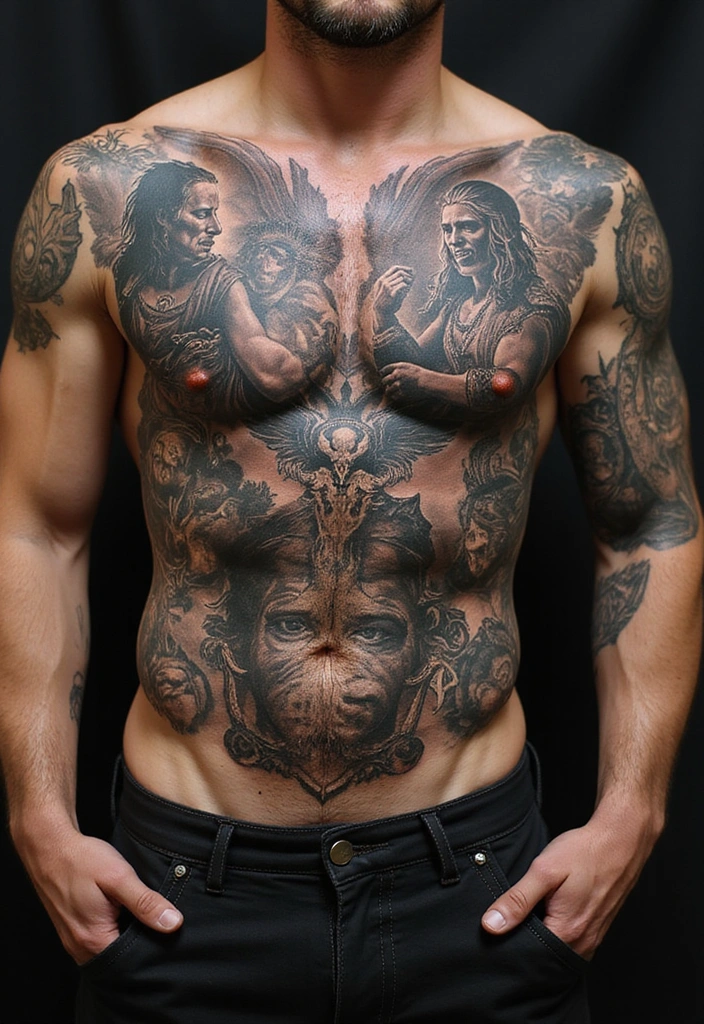21 Eye-Catching Tattoo Styles for Men: Horror Themes Explored! - 21. Horror Mythology