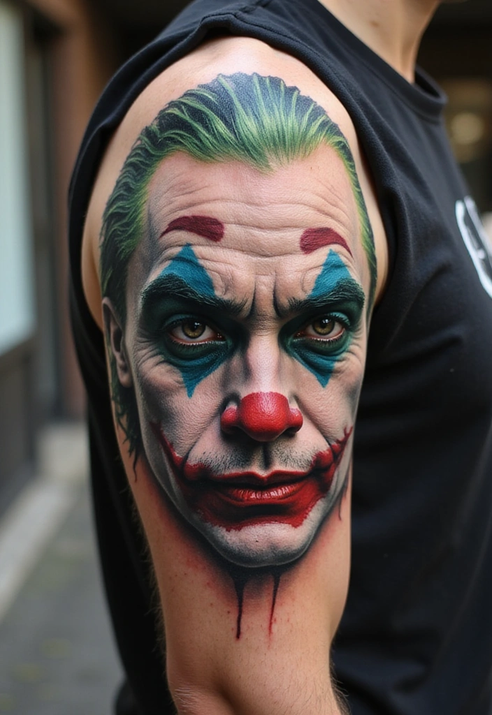 Best Joker Tattoo Ideas for Men and Their Meanings - 1. Classic Joker Face Tattoo