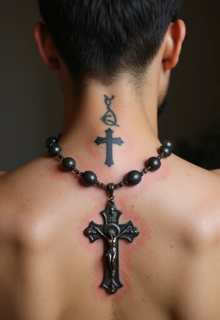 15 Rosary Beads Tattoo Ideas And Meaning - 7. Traditional Catholic Rosary