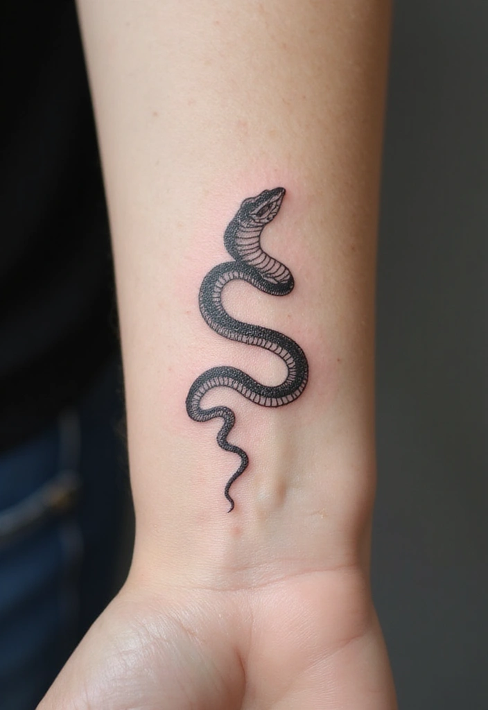 Snake Tattoos for Men and What They Symbolize - Minimalist Snake Tattoos: Less is More