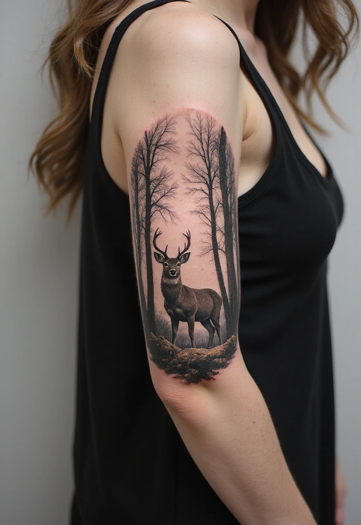 Top 10 Animal Sleeve Tattoo Ideas for Men - 7. The Elegant Deer