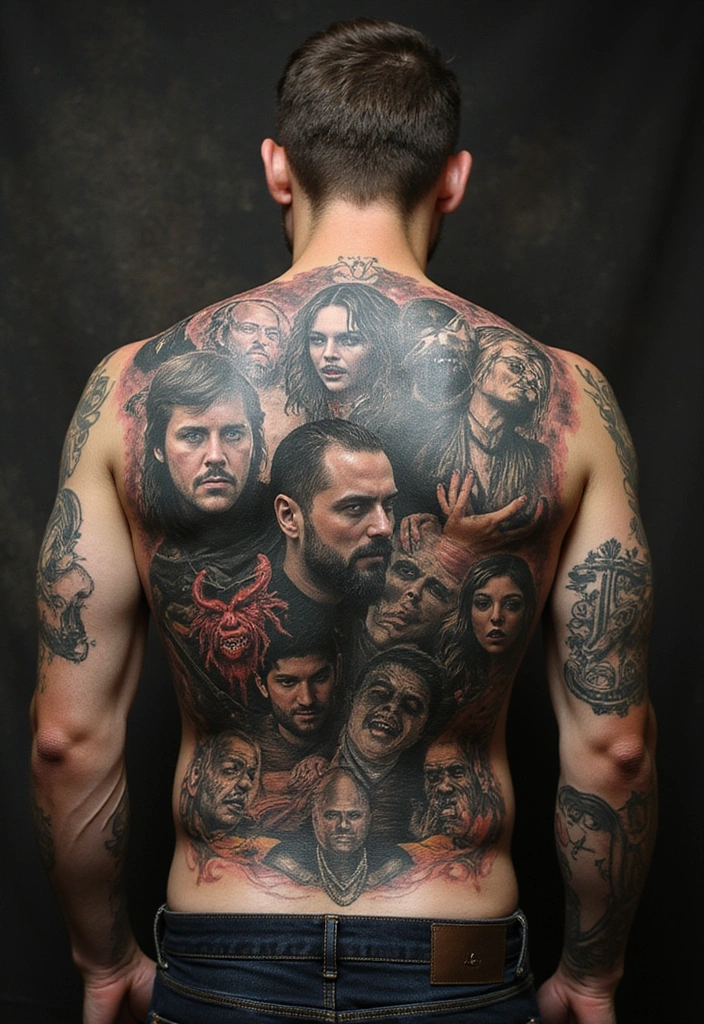 21 Eye-Catching Tattoo Styles for Men: Horror Themes Explored! - 15. Horror Collage