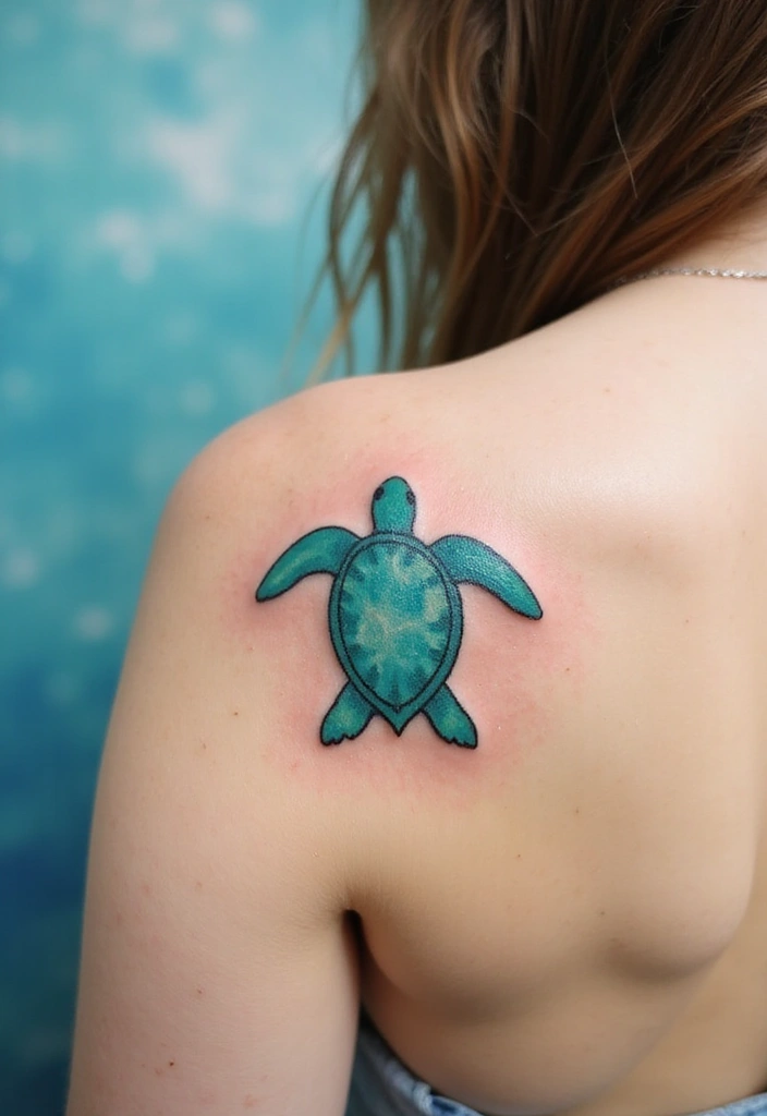 Top 15 Minimalist Animal Tattoos for First-Timers - 11. Simple Sea Turtle