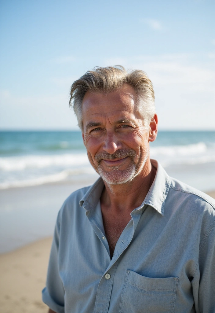 21 Beach Hairstyles For Older Men - 4. The Casual Side Part