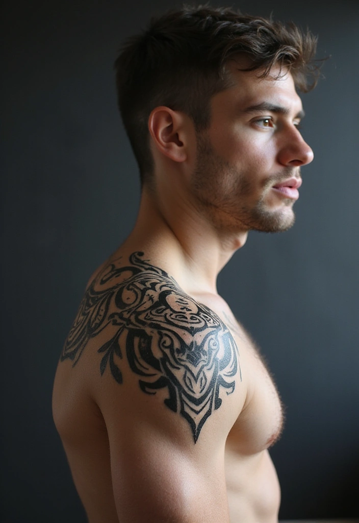 Shoulder Tattoo Ideas for Men That Are Still Trending - 1. Tribal Designs: A Bold Statement