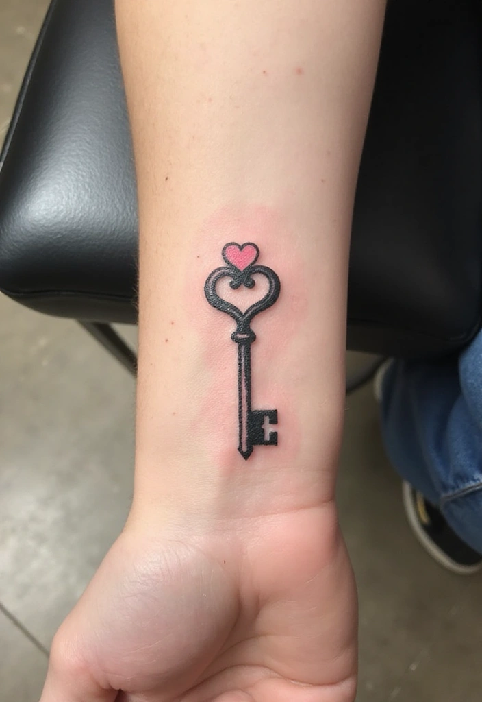20 Beautiful Love Tattoo Designs That Speak to the Heart - 9. Key to My Heart