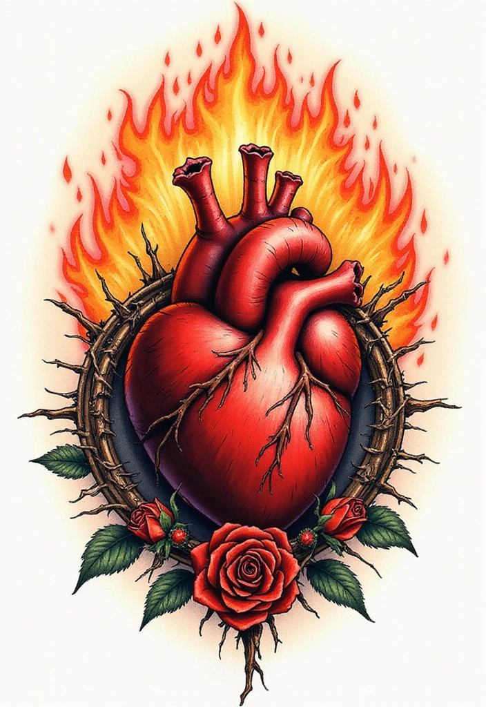 15 Creative Jesus Arm Tattoo Ideas for Men And Meanings - 2. The Sacred Heart