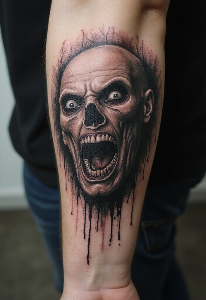 21 Eye-Catching Tattoo Styles for Men: Horror Themes Explored! - 20. Horror Sketch