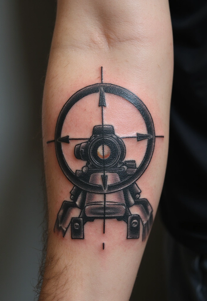 21 Unique Sniper Tattoo Ideas for Men and Their Powerful Meanings - 1. The Classic Sniper Scope