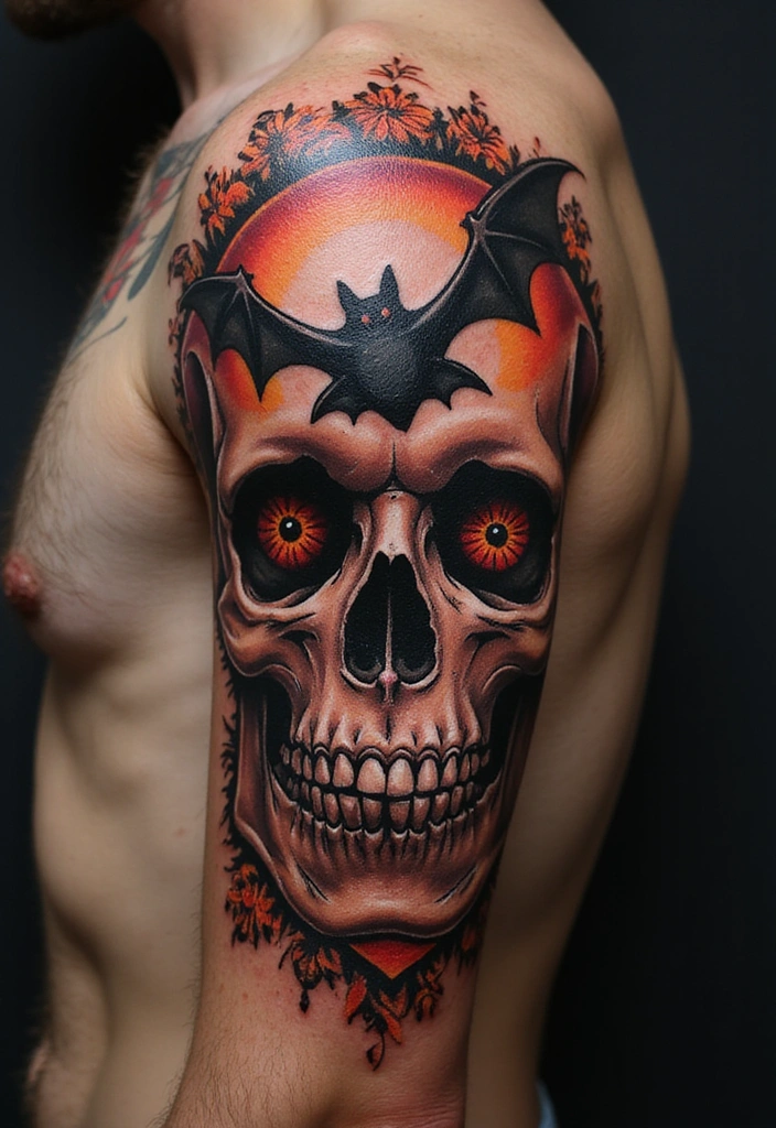 21 Eye-Catching Tattoo Styles for Men: Horror Themes Explored! - 3. Dark Traditional