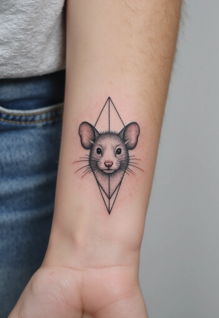 10 Cute Mouse Tattoo Ideas For Men With Meanings - 4. The Geometric Mouse