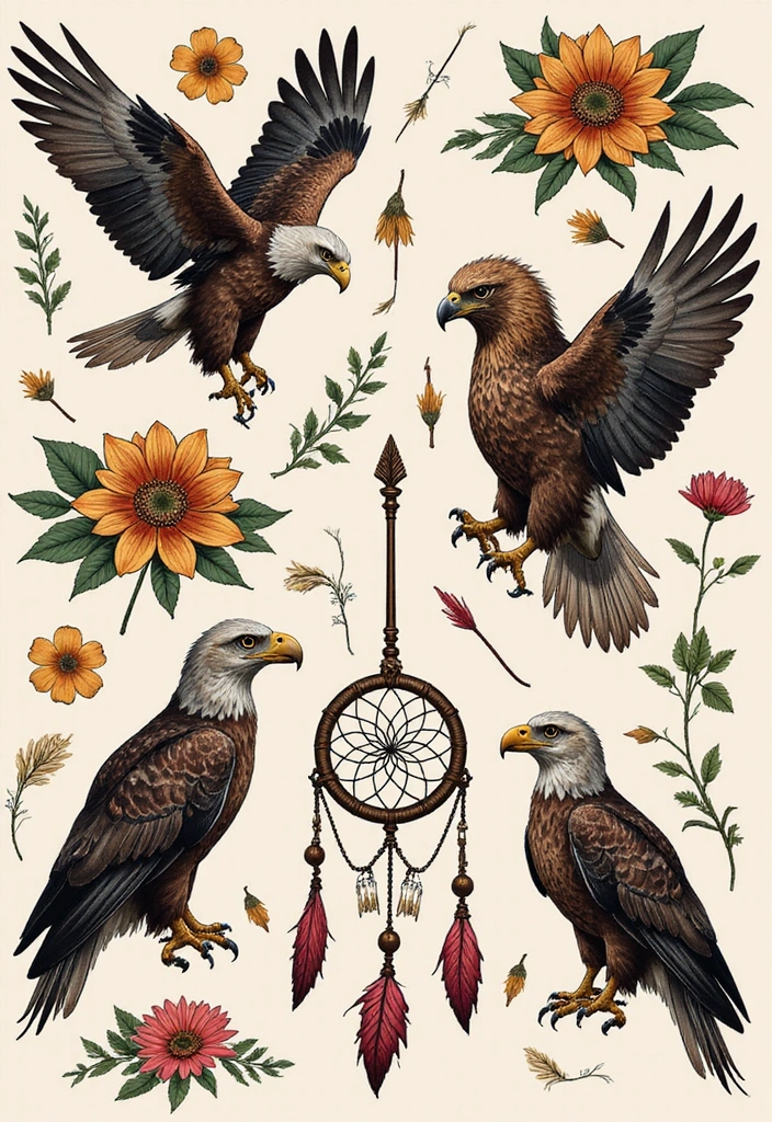 Eagle Tattoo Meaning and Placement Ideas for Men - Combining Eagle Tattoos with Other Elements