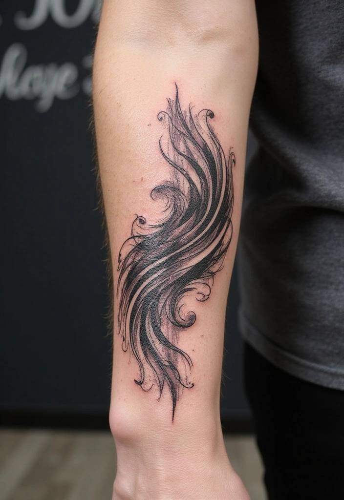 21 Amazing Polynesian Forearm Tattoo Idea Designs And Meanings - 21. The Wave Pattern