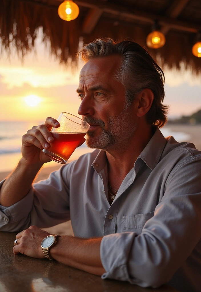 21 Beach Hairstyles For Older Men - 6. The Slicked-Back Look