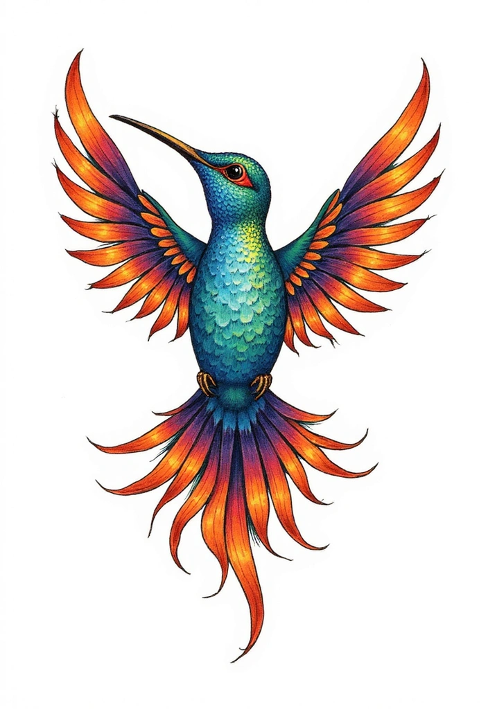 21 Eye-Catching Tribal Bird Tattoo Ideas With Meaning - 4. Playful Hummingbird: Joy and Resilience