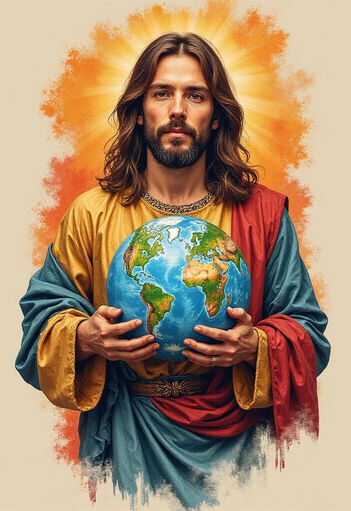 15 Creative Jesus Arm Tattoo Ideas for Men And Meanings - 12. Jesus and The World