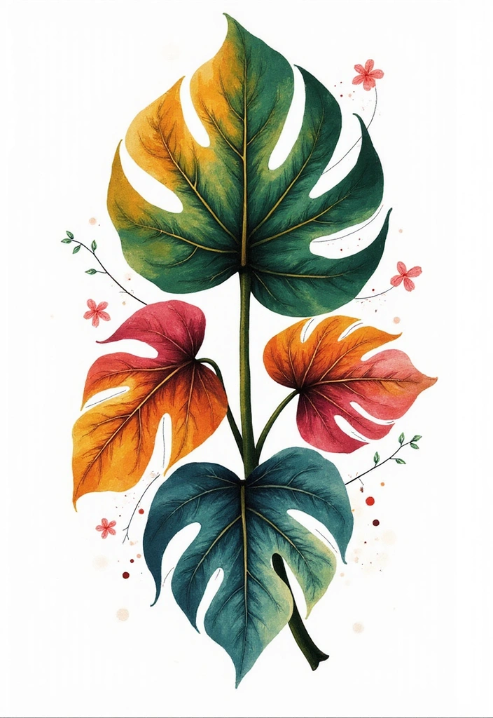 21 Best Pothos Tattoo Ideas With Meanings - 12. Abstract Pothos Design