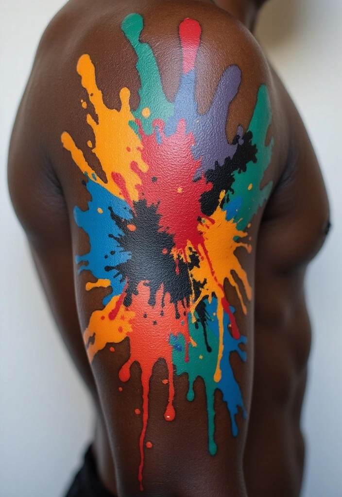 Top Color Tattoo Ideas for Dark Skin Tones - 3. Abstract Art