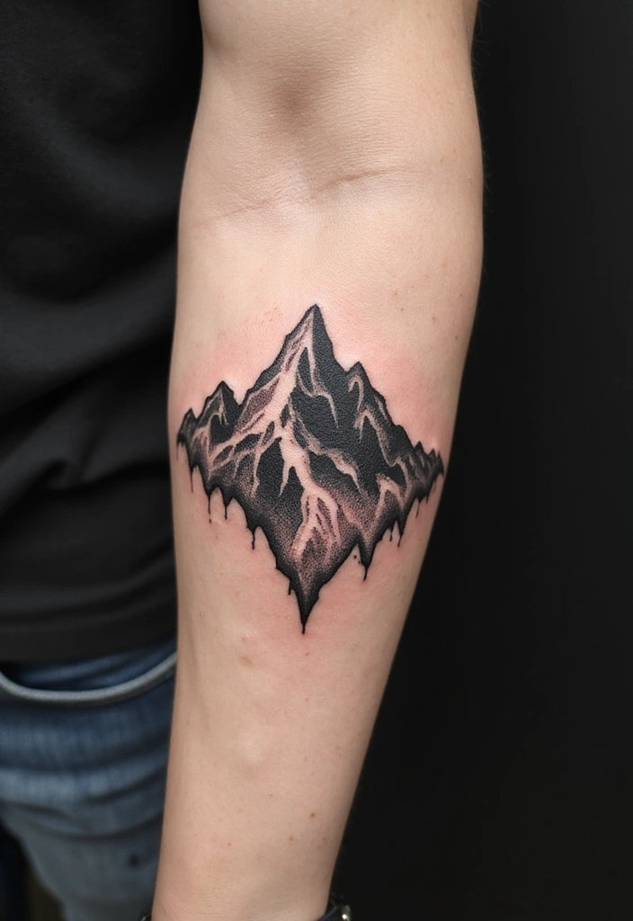 21 Amazing Polynesian Forearm Tattoo Idea Designs And Meanings - 12. The Mountain Symbol
