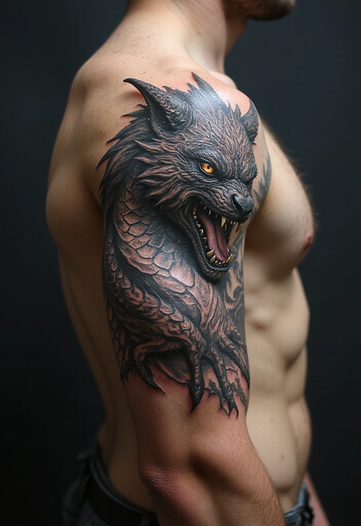 21 Eye-Catching Tattoo Styles for Men: Horror Themes Explored! - 5. Creature Feature