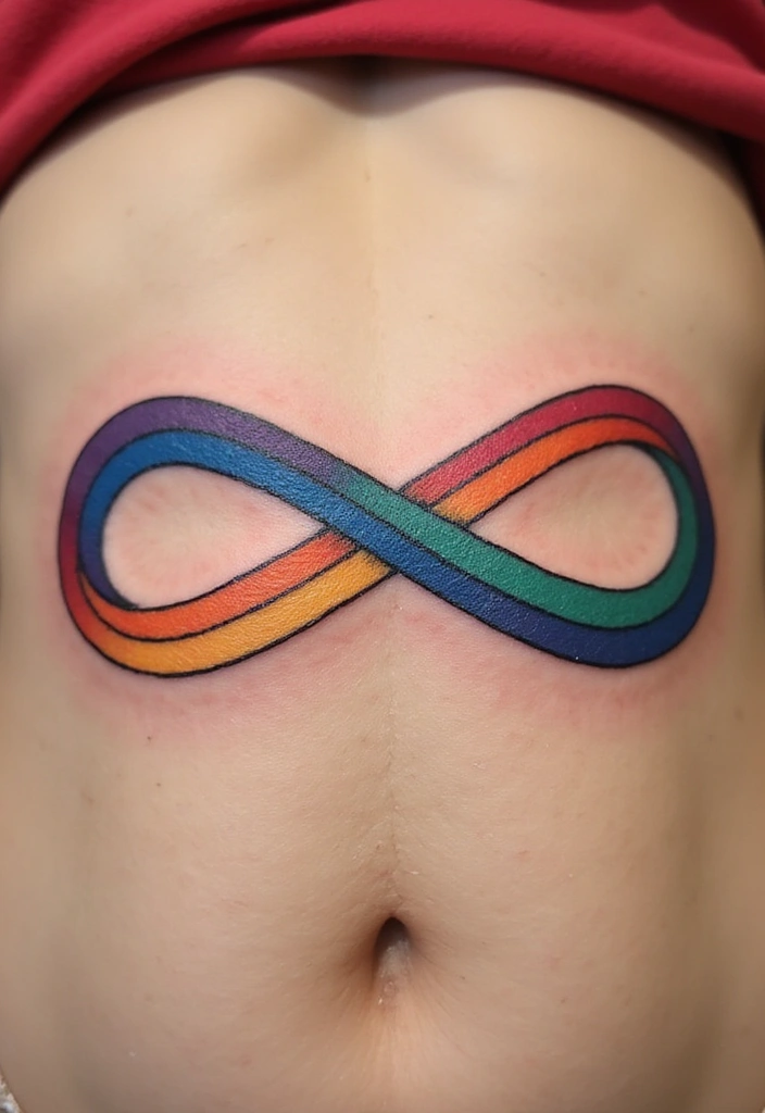 Best Rainbow Tattoo Ideas for Men and Their Meanings - 8. Rainbow Infinity Symbol