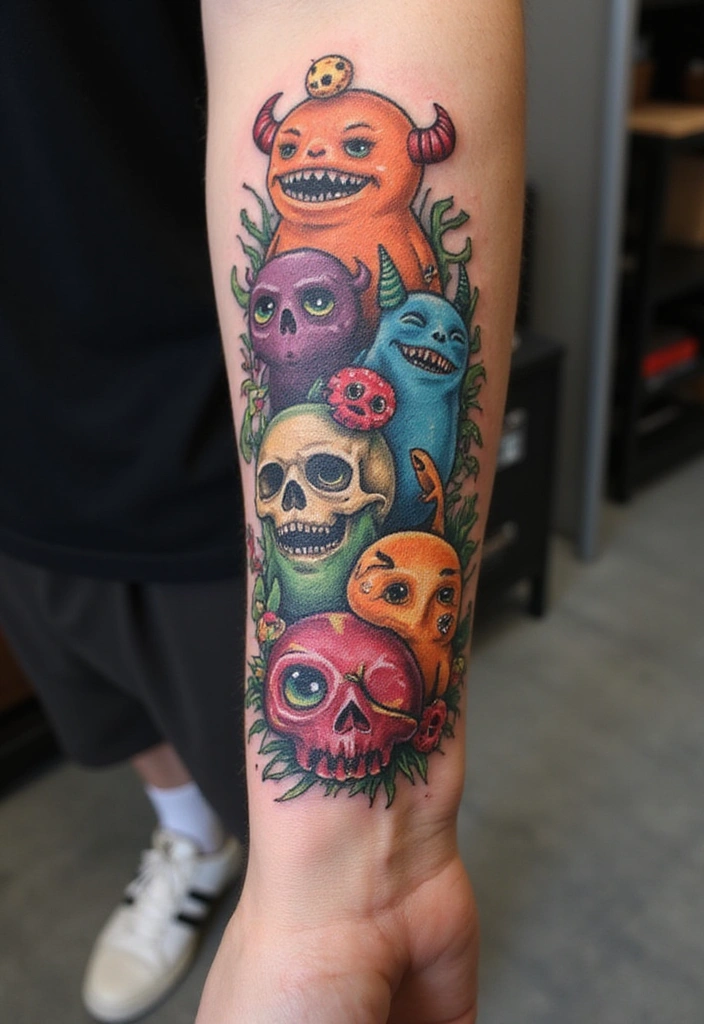 21 Eye-Catching Tattoo Styles for Men: Horror Themes Explored! - 9. Whimsical Horror