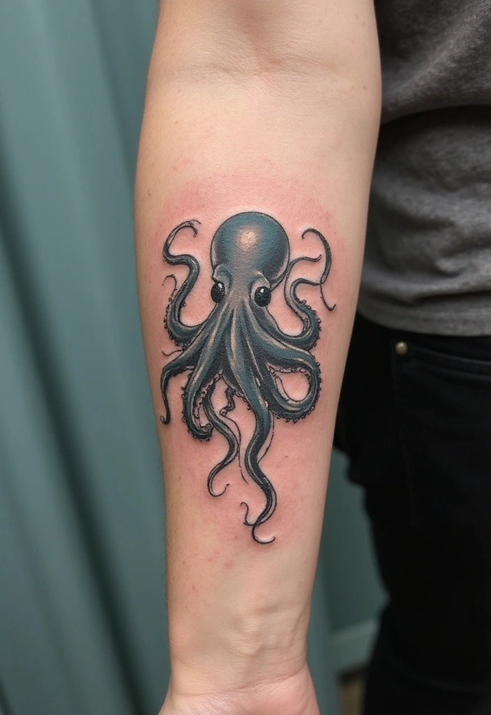 Top 15 Minimalist Animal Tattoos for First-Timers - 13. Minimalist Octopus