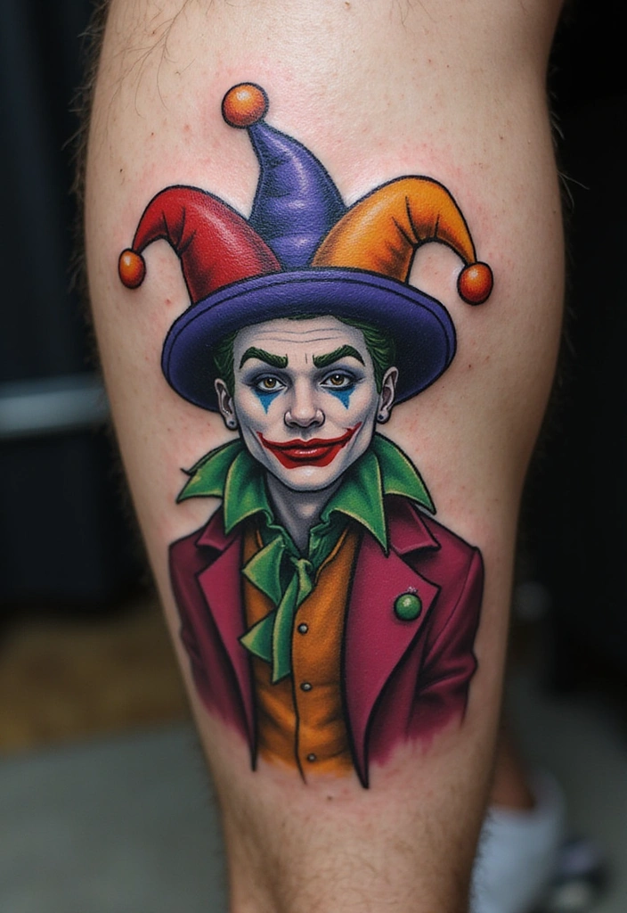 Best Joker Tattoo Ideas for Men and Their Meanings - 6. The Joker as a Jester