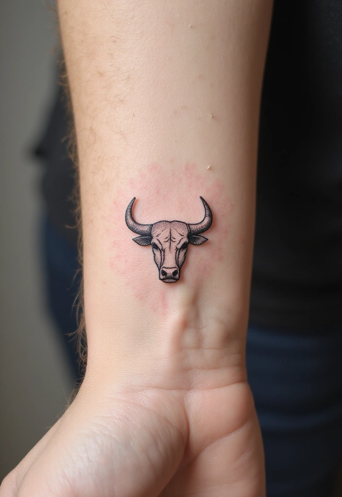 21 Creative Bull Tattoo Designs And Meanings - 10. Minimalist Bull Tattoo
