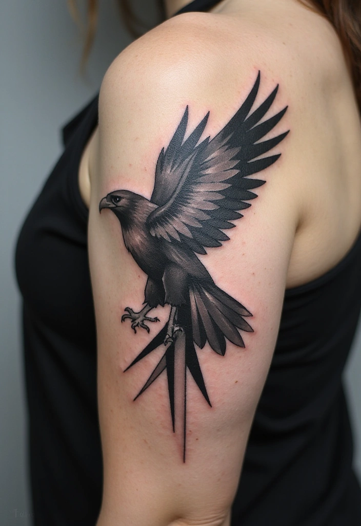 Best Eagle Tattoo Design Ideas for Men and Their Meaning - 9. Geometric Eagle Tattoo