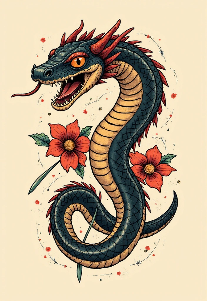 Snake Tattoos for Men and What They Symbolize - Traditional Snake Tattoos: A Classic Choice
